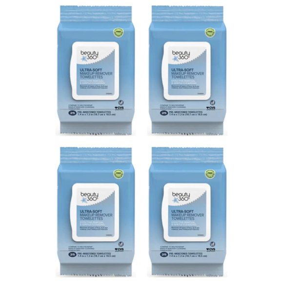 Total Qty (100) Ultra-Soft Makeup Remover Towelettes, 100% Plant-Based Fibers - Picture 1 of 1